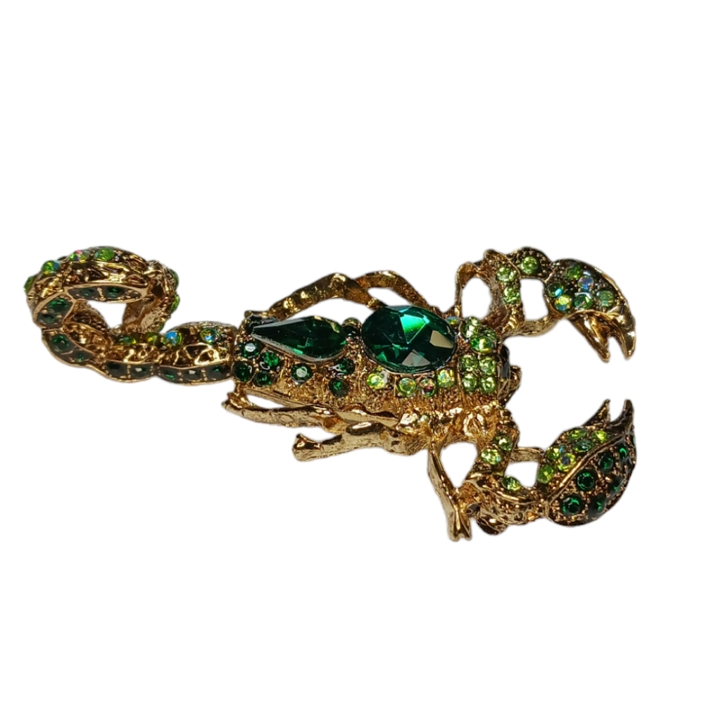 Scorpion Crystal Rhinestone Bling Articulated Stinger Brooch Pendant - Picture 5 of 13